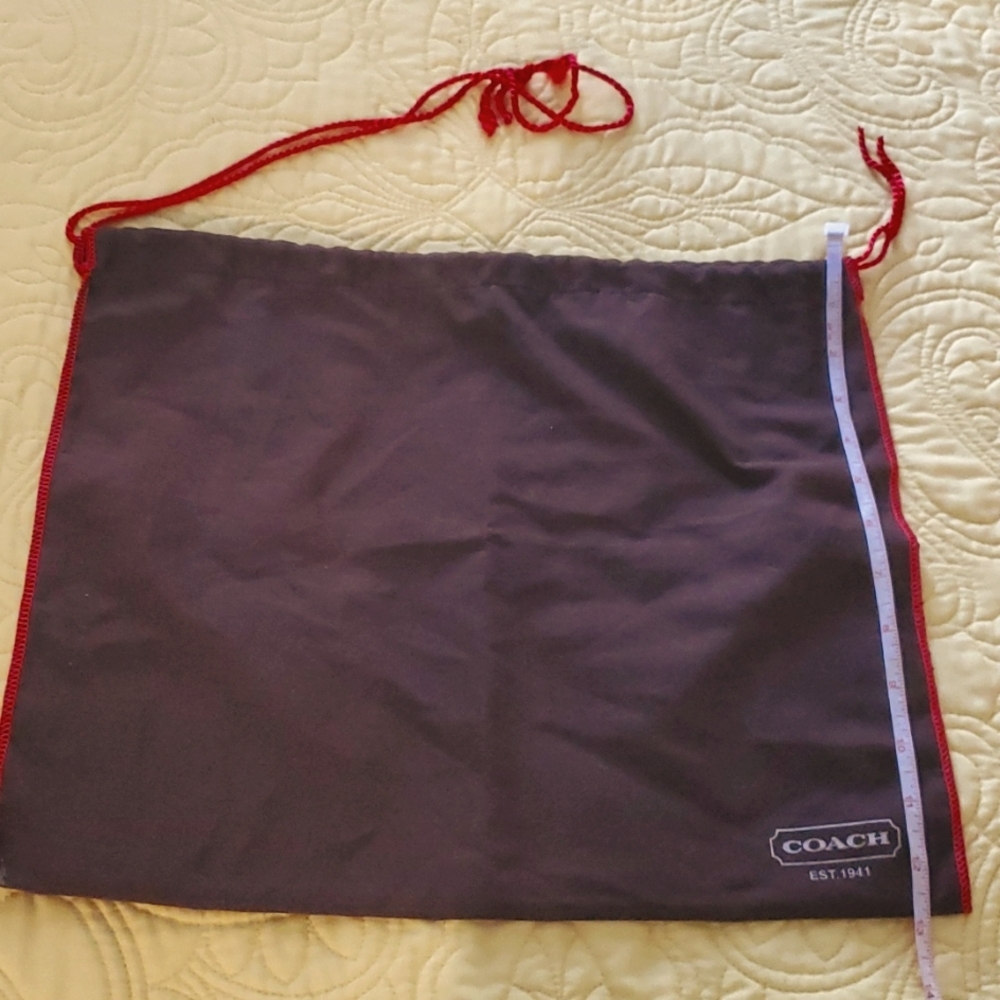 COACH DUST BAG  in Brown and red stitching